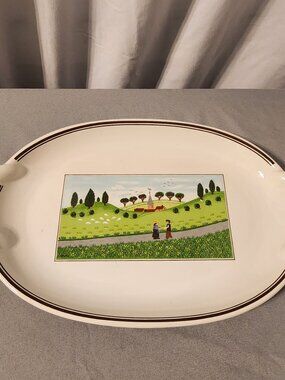 Villeroy & Boch Design Naif Handled Oval Serving Dish 10.25"